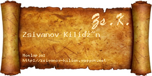 Zsivanov Kilián névjegykártya